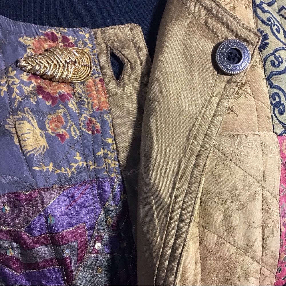 Celeste Patchwork Jacket Art-Sy Gold Metallic Clo… - image 6